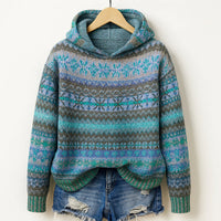 Women's Fair Isle Knit Hooded Sweater | Wilhelmina