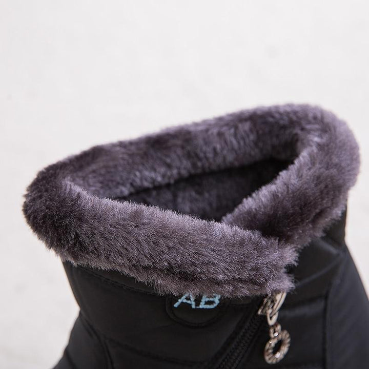 Wilhelmina brown fur trim zip winter boots, side-by-side pair view