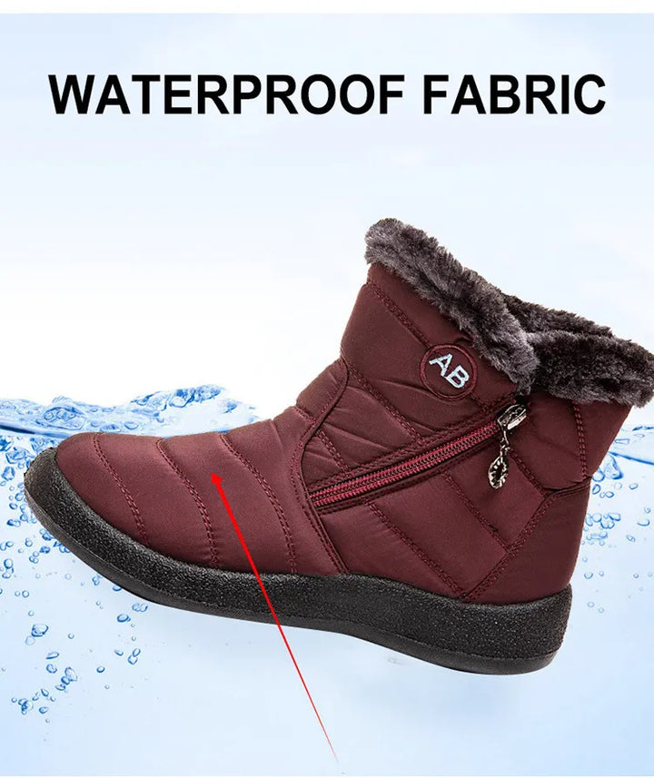 Wilhelmina brown fur trim zip winter boots, side-by-side pair view