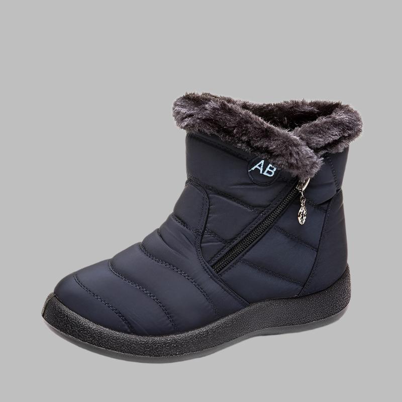 Wilhelmina brown fur trim zip winter boots, side-by-side pair view