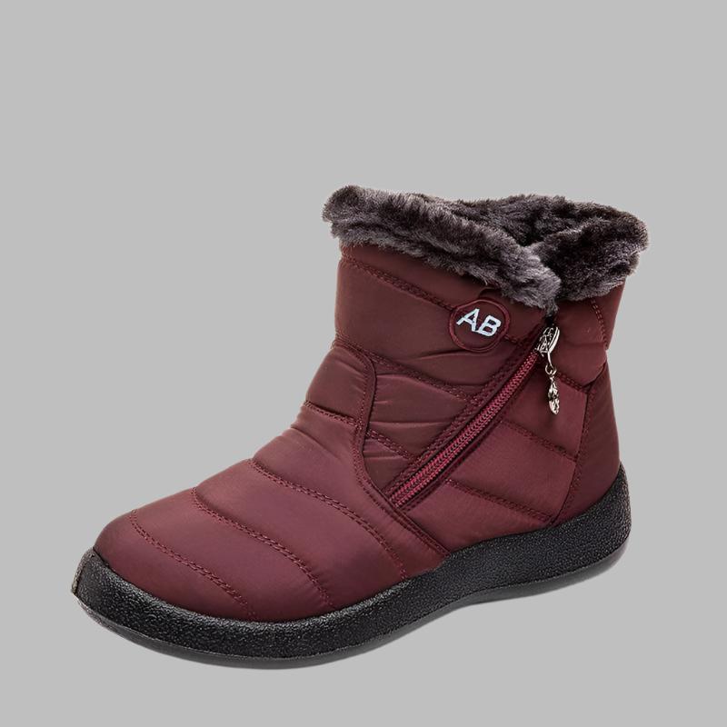 Wilhelmina brown fur trim zip winter boots, side-by-side pair view