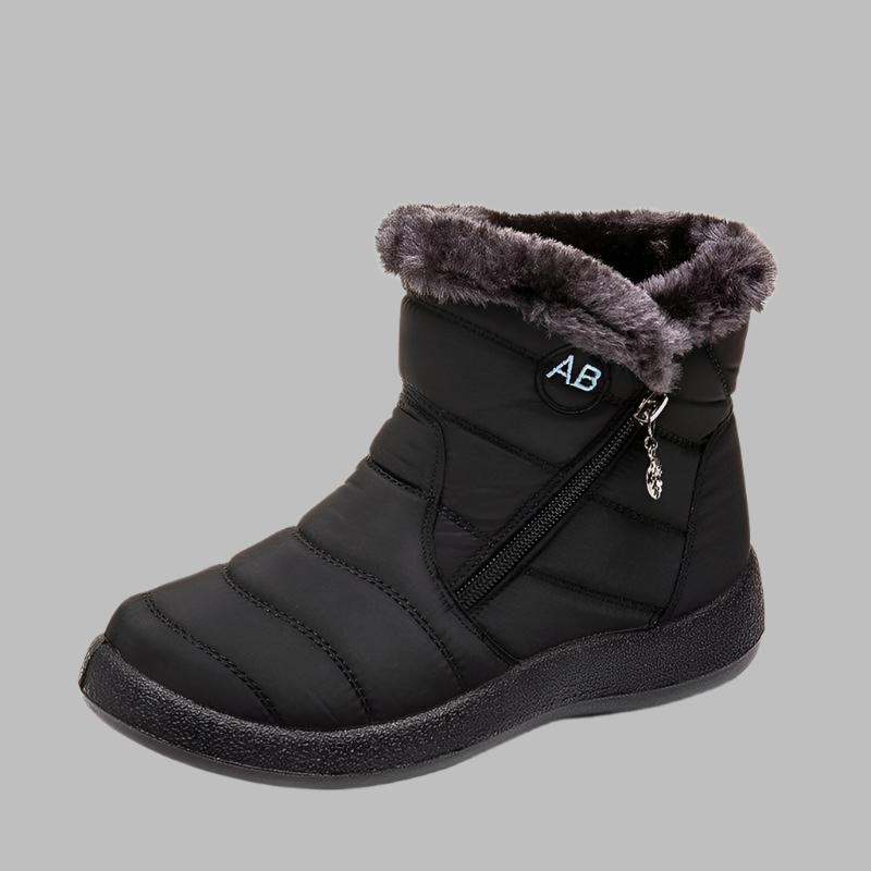 Wilhelmina brown fur trim zip winter boots, side-by-side pair view