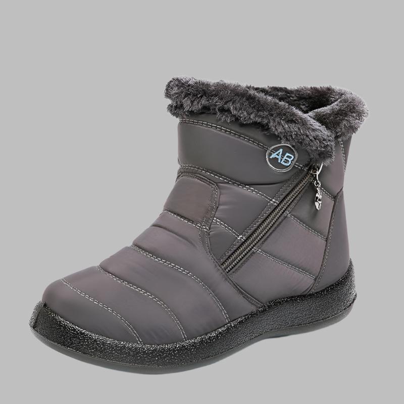 Wilhelmina brown fur trim zip winter boots, side-by-side pair view