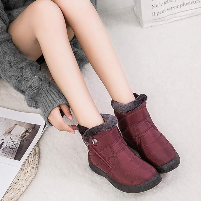 Wilhelmina brown fur trim zip winter boots, side-by-side pair view