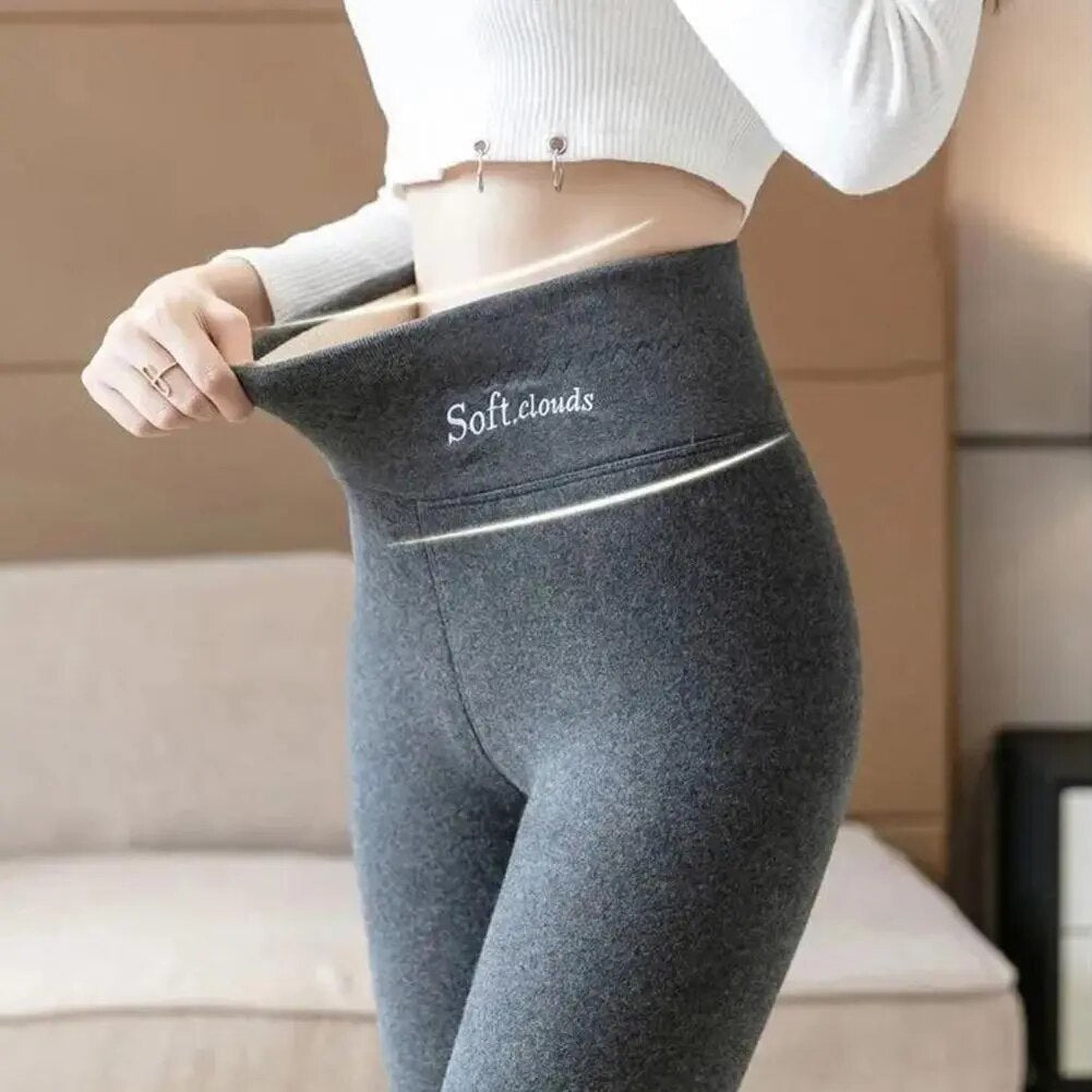 Wilhelmina high waist fleece lined leggings, close-up front view