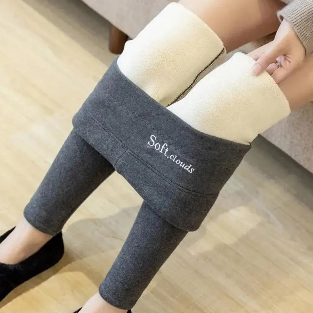Wilhelmina fleece lined leggings showing soft brushed interior
