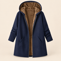 Women's Hooded Sherpa-Lined Long Coat | Rosalind