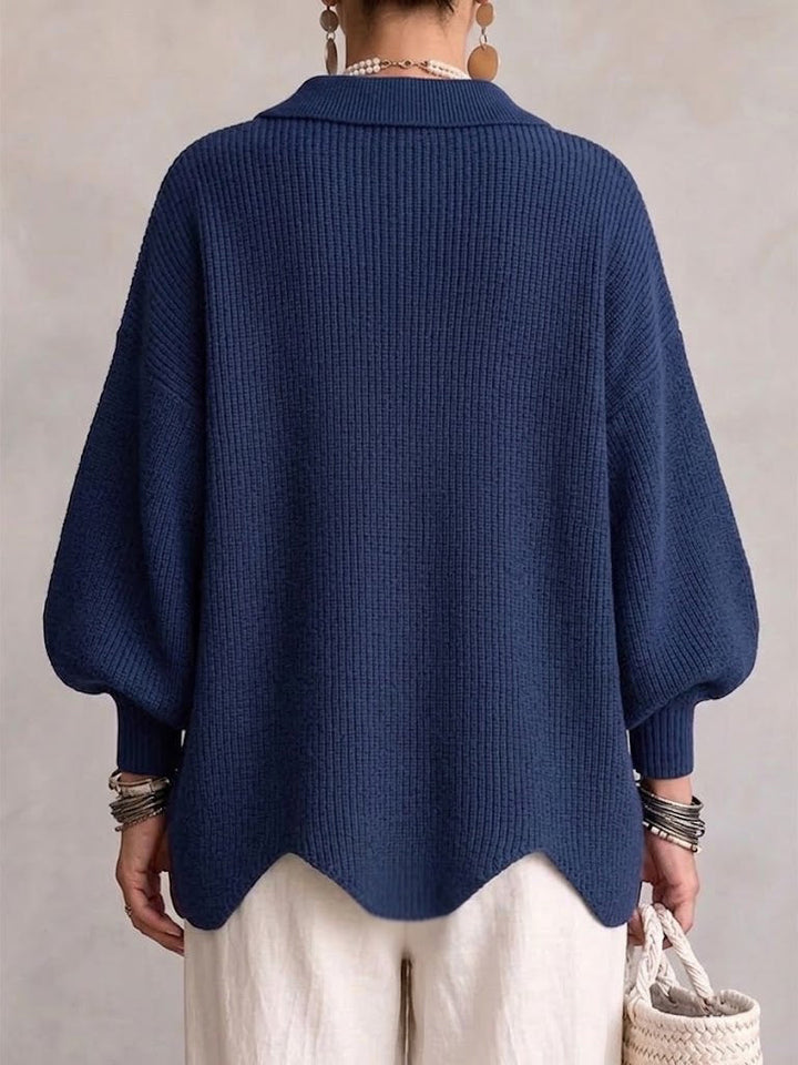 Wilhelmina oversized collared button cardigan in cream, front view
