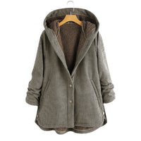 Women's Plaid Hooded Long Sleeve Coat | Esmeralda