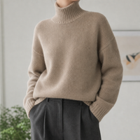 Women's Relaxed Turtleneck Long Sleeve Sweater | Marcellina