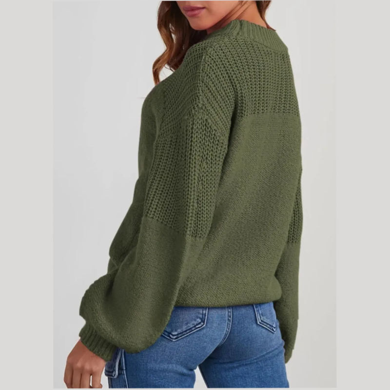Marisol ribbed knit sweater, back view