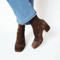 Women's Square Toe Block Heel Ankle Boots | Delphine