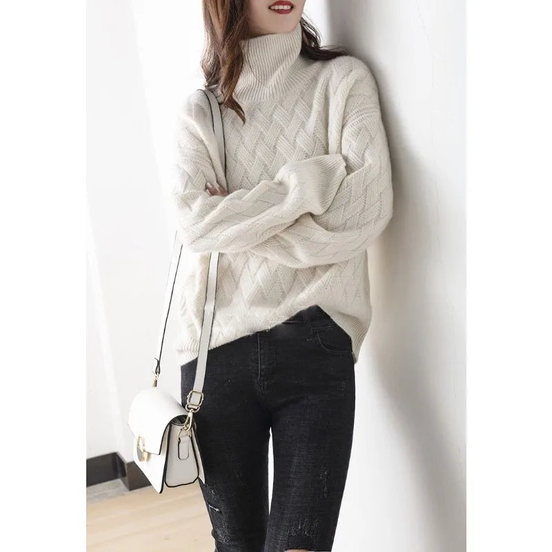 Adelina oversized turtleneck sweater, full body styled look