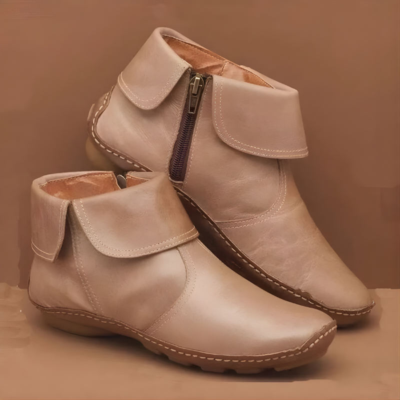 Rosamund waterproof ankle boots in beige, pair view