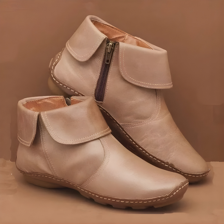 Rosamund waterproof ankle boots in beige, pair view