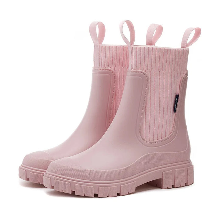 Bottom view of Marisol boot showing chunky lugged outsole tread
