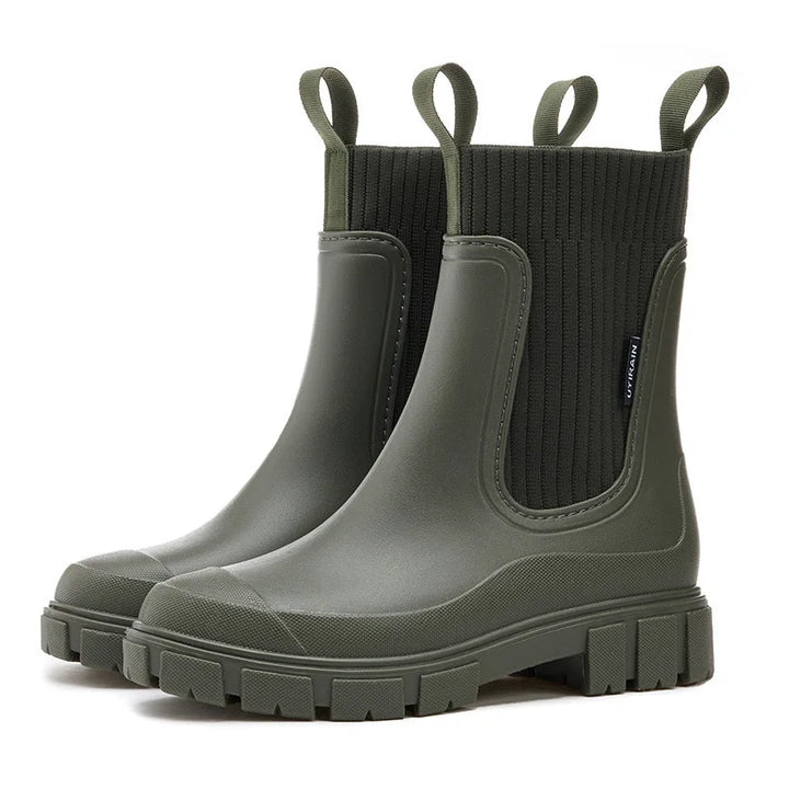 Bottom view of Marisol boot showing chunky lugged outsole tread