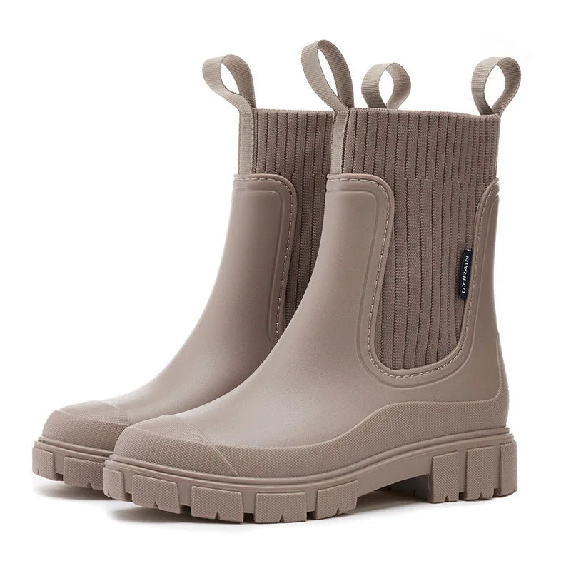 Bottom view of Marisol boot showing chunky lugged outsole tread
