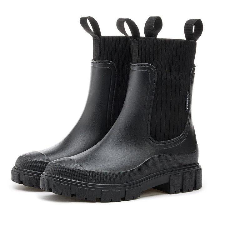 Bottom view of Marisol boot showing chunky lugged outsole tread