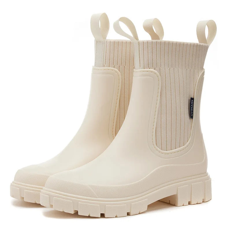 Bottom view of Marisol boot showing chunky lugged outsole tread