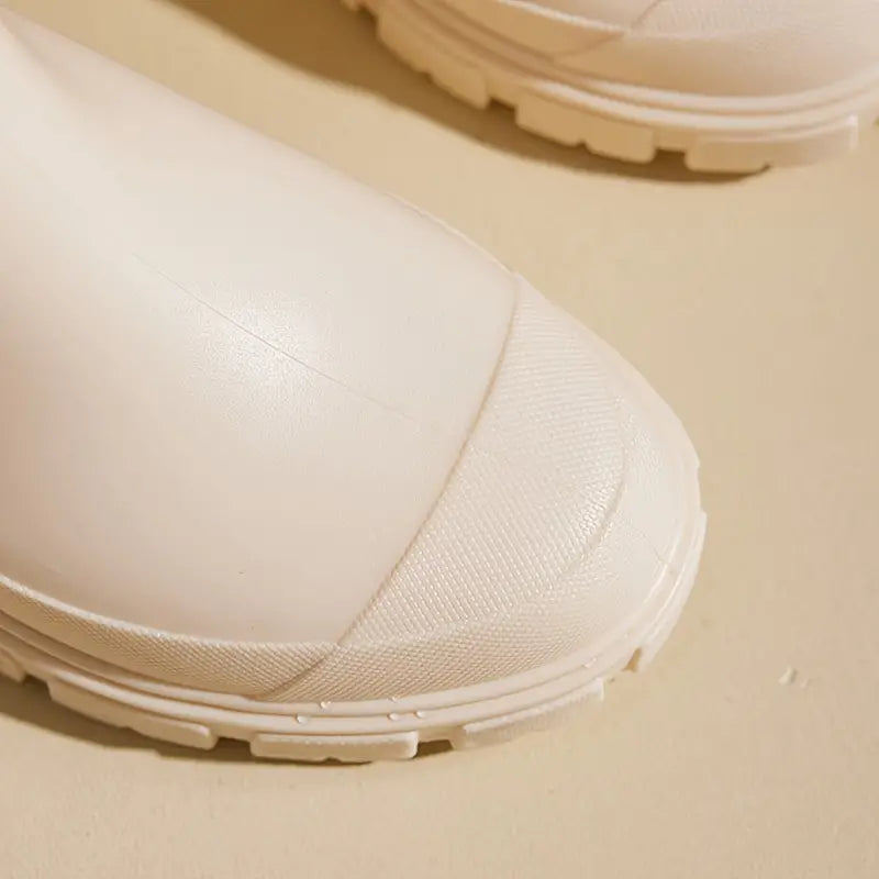 Close-up of Marisol boot toe cap and chunky lugged sole detail