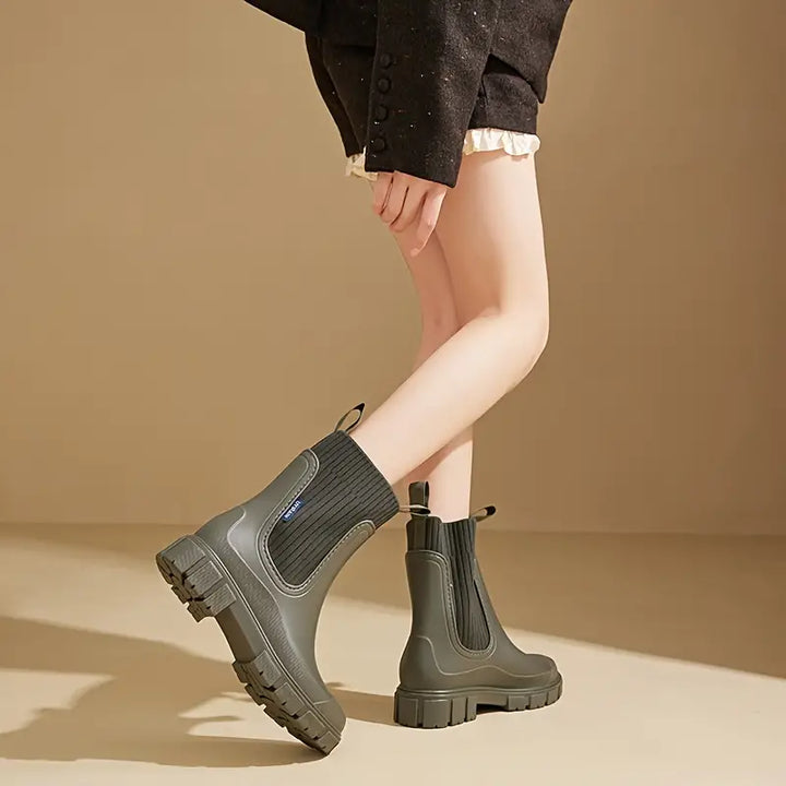 Bottom view of Marisol boot showing chunky lugged outsole tread