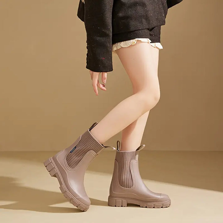 Bottom view of Marisol boot showing chunky lugged outsole tread