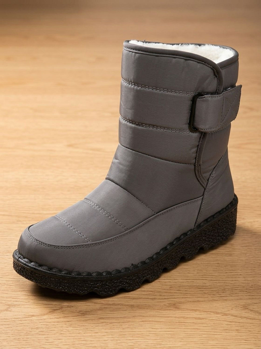 Fernanda navy waterproof snow boot, front angle view
