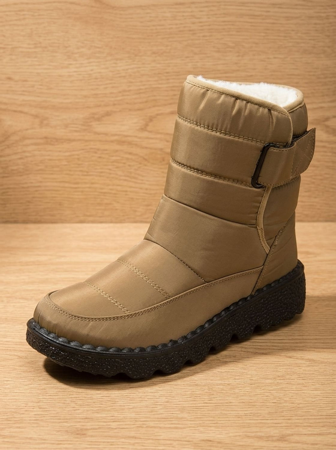 Fernanda navy waterproof snow boot, front angle view