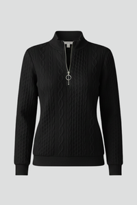 Women's Zip Neck Cable Knit Sweater | Rosalie