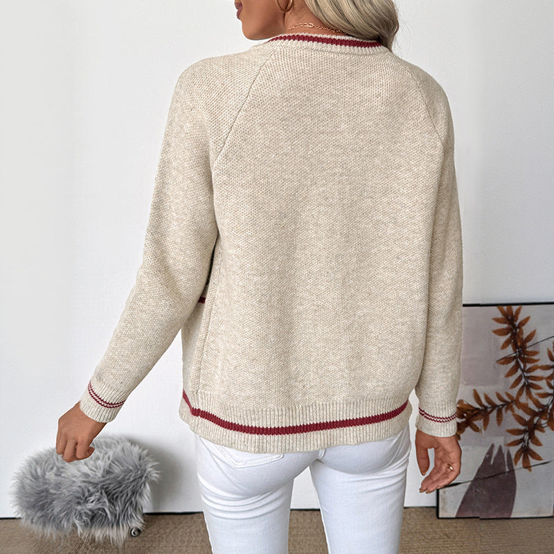 Wren bomber zip-up cardigan, back view showing ribbed hem