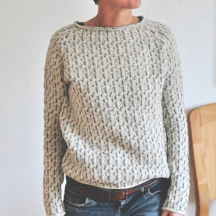 Wren cozy dotted knit sweater, full front view