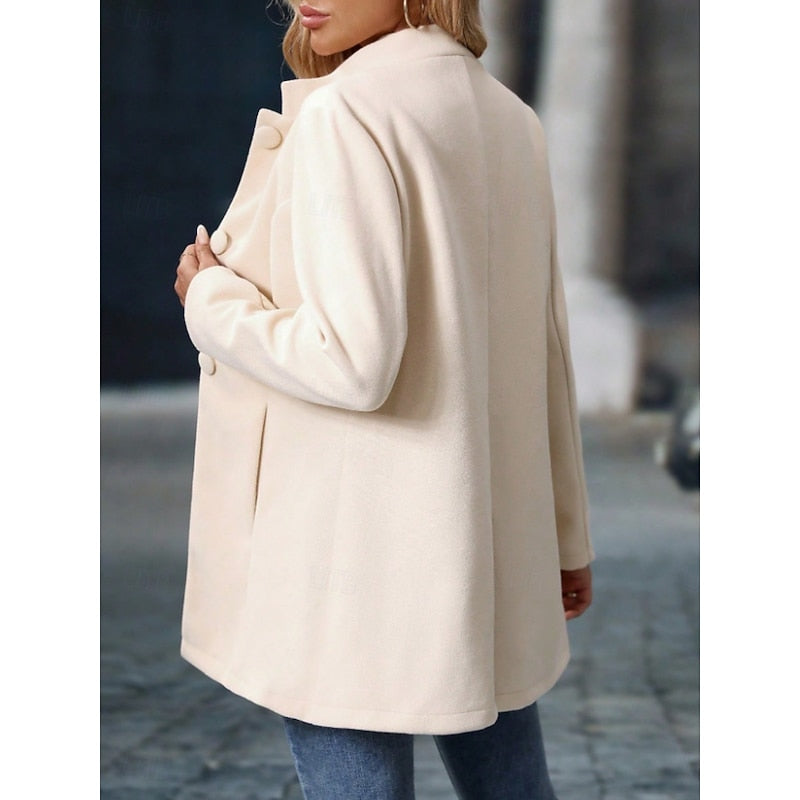 Wren stand collar coat side profile view